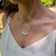 Floating Natural Pearl Necklace, 5 Pearl Necklace, Real Freshwater Pearls, Single Strand Pearls, Five, Bridesmaids Gift, Graduation Present