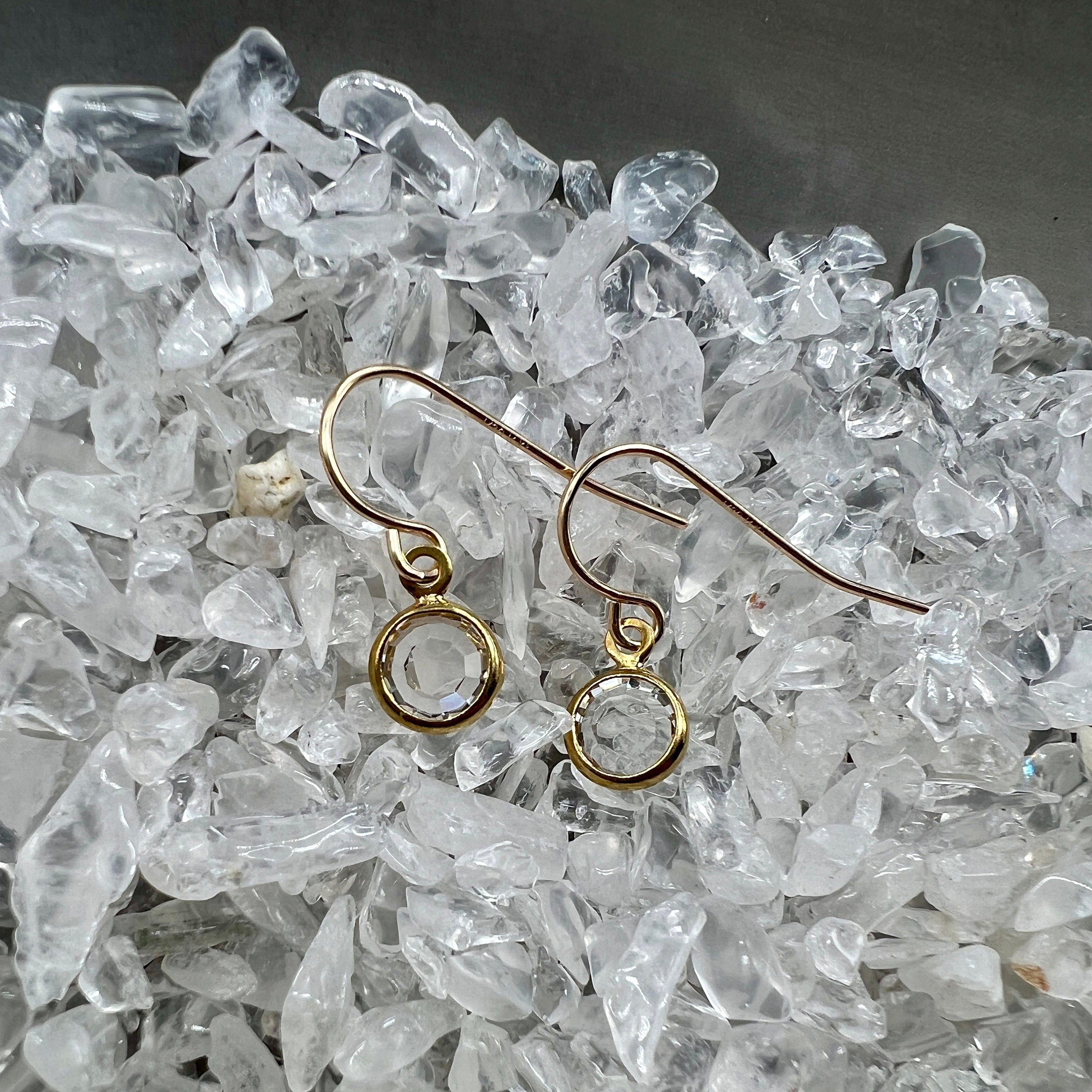 Tiny Crystal Drop Earrings