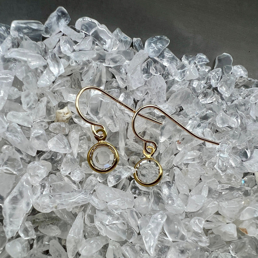 Tiny Crystal Drop Earrings
