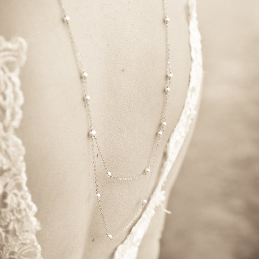 Pearl Back Necklace, Backdrop / Backwards