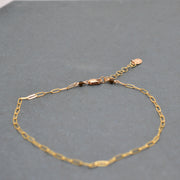Anklet, Gold Filled Paperclip Chain Anklet with Heart Charm, Layering Anklet Body Jewelry