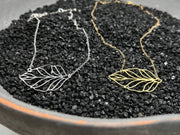 Open Leaf Pendant Necklace