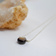 Black Lip Shell, Iridescent Teardrop Pendant Necklace