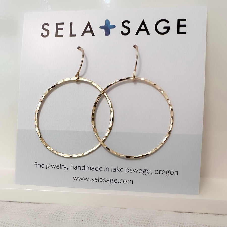 Gold Filled Circle Dangle Earrings