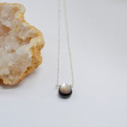 Black Lip Shell, Iridescent Teardrop Pendant Necklace