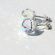 Iridescent Crystal Ball AB Stud Earrings