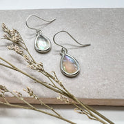 Mother of Pearl Earrings, Sterling Silver Teardrops