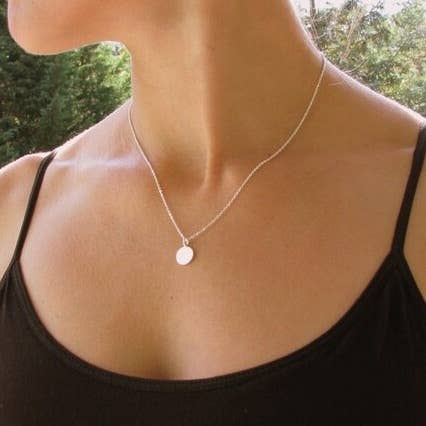 Matte Coin Disk Necklace