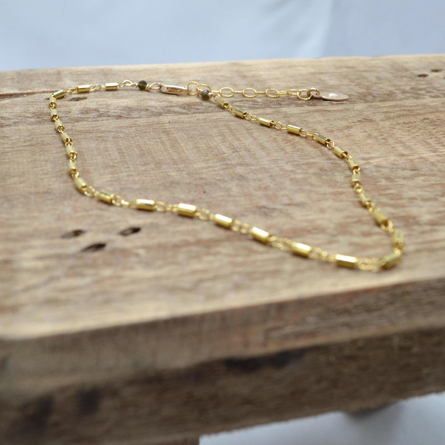 Charm Anklet, Gold Filled Mini Bar Chain Anklet with Heart Charm, Layering Anklet Body Jewelry