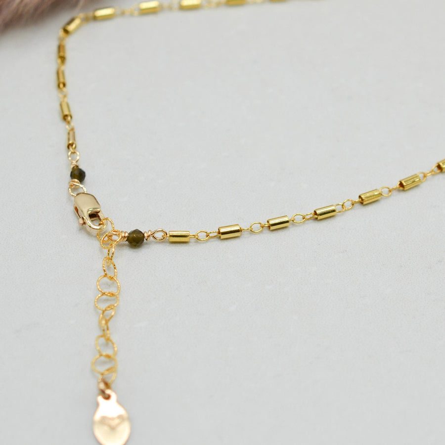 Charm Anklet, Gold Filled Mini Bar Chain Anklet with Heart Charm, Layering Anklet Body Jewelry