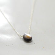 Black Lip Shell, Iridescent Teardrop Pendant Necklace