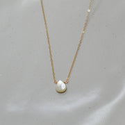Iridescent Mother of Pearl Teardrop Pendant Necklace
