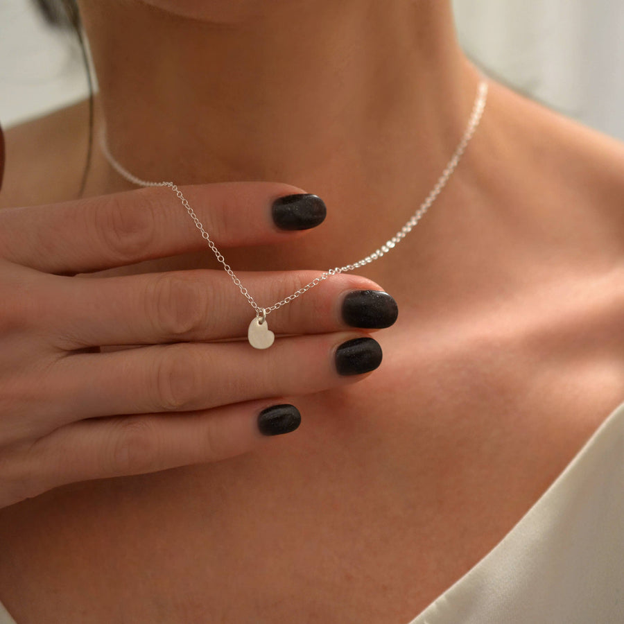 Tiny Heart Necklace, Matte