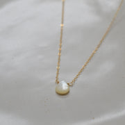 Iridescent Mother of Pearl Teardrop Pendant Necklace