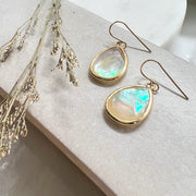 Teardrop Mother of Pearl Earrings, 14k Gold Filled
