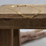 Anklet, Gold Filled Paperclip Chain Anklet with Heart Charm, Layering Anklet Body Jewelry
