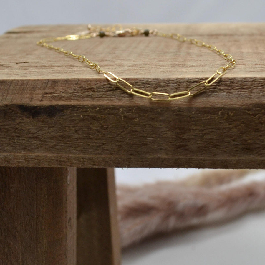 Anklet, Gold Filled Paperclip Chain Anklet with Heart Charm, Layering Anklet Body Jewelry