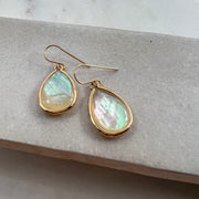 Teardrop Mother of Pearl Earrings, 14k Gold Filled