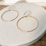 Hammered Open Circle Earrings, Large