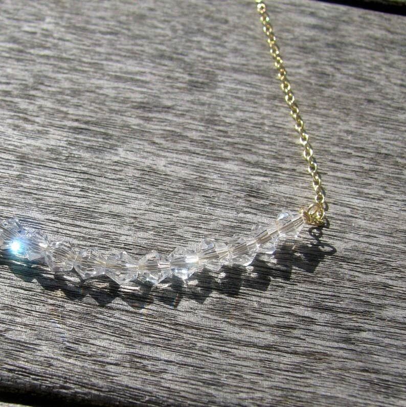 Delicate Crystal Bar Necklace