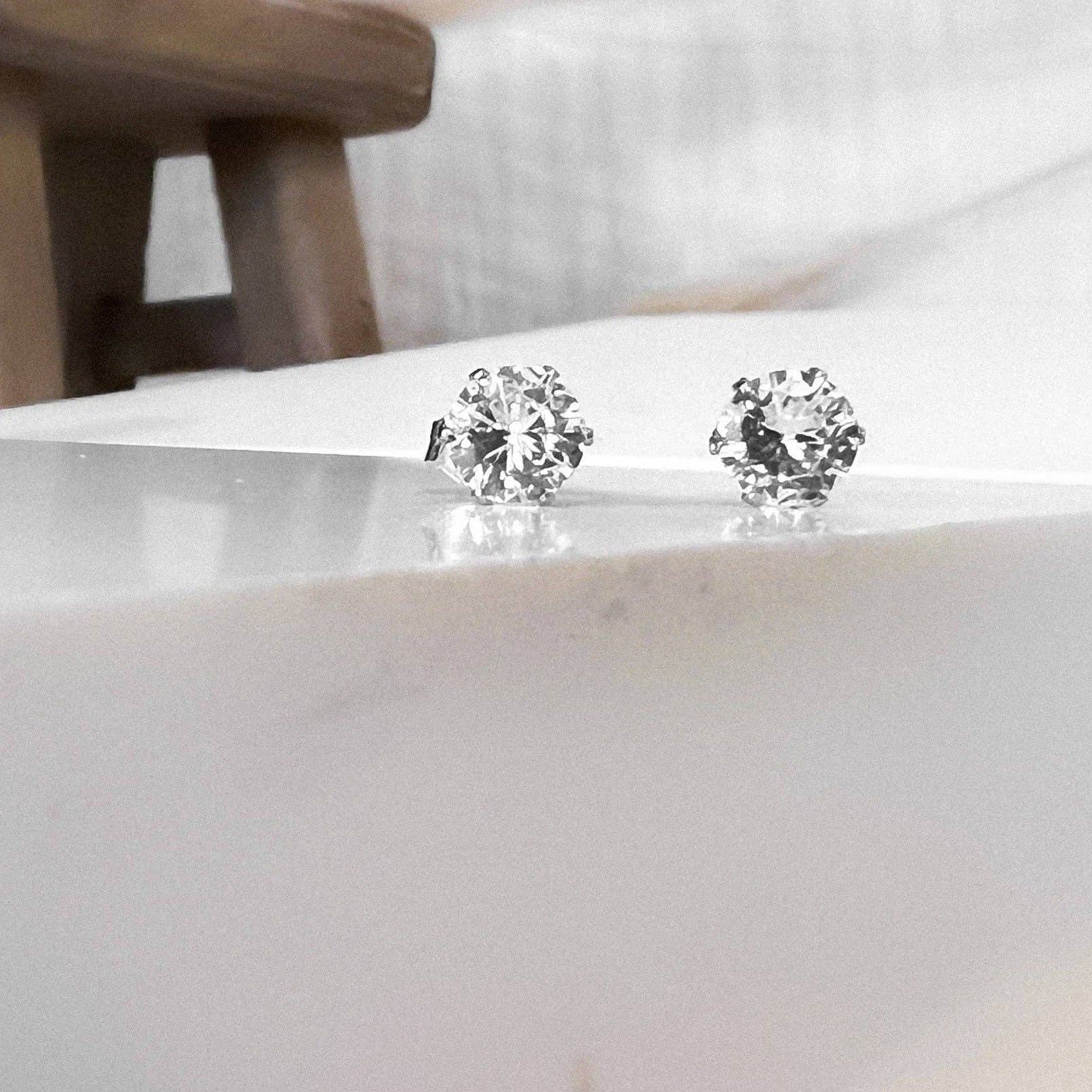 6mm (.85 karat) CZ Diamond Studs