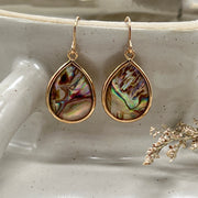 Paua Shell, Natural Drop Bezel Earrings
