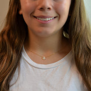 Iridescent Mother of Pearl Teardrop Pendant Necklace