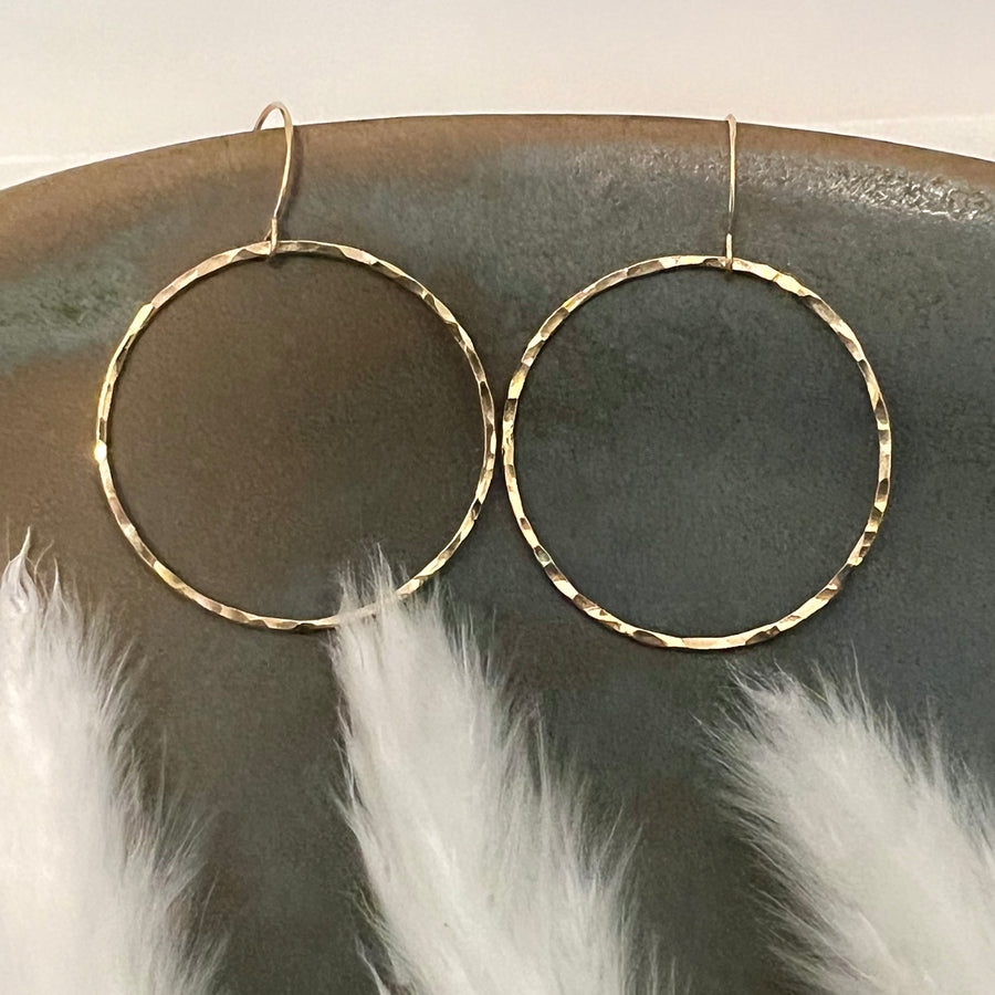 Gold Filled Circle Dangle Earrings