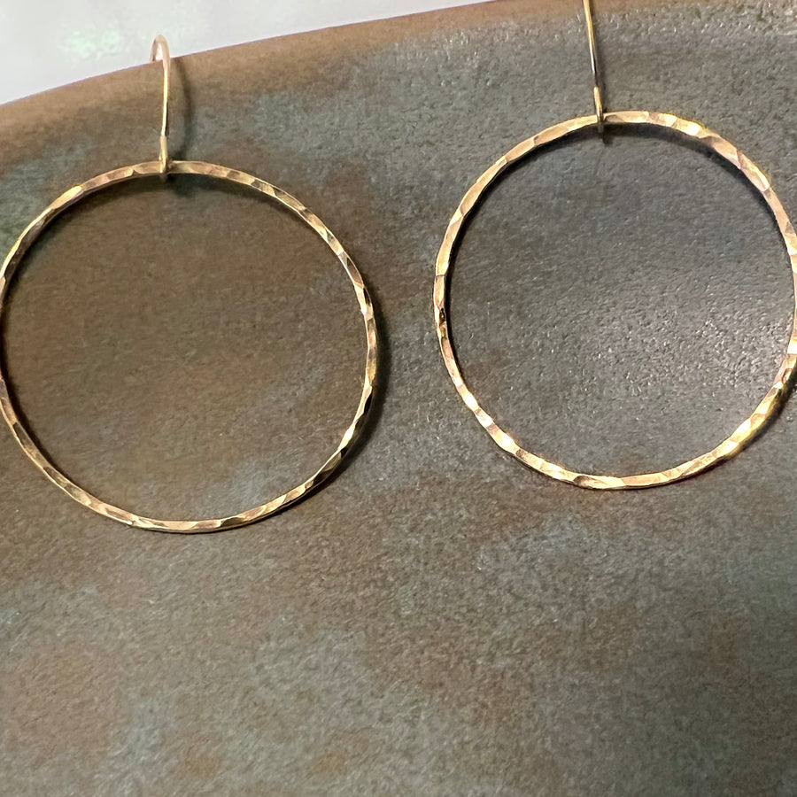 Gold Filled Circle Dangle Earrings