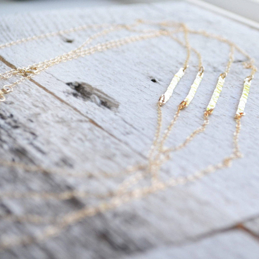 Hammered Horizontal Bar Necklace