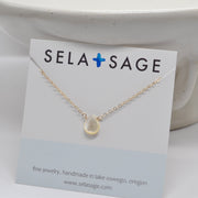 Iridescent Mother of Pearl Teardrop Pendant Necklace