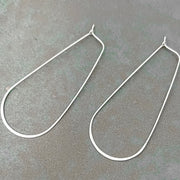 Sterling Silver Drops, Long Hoop Earrings