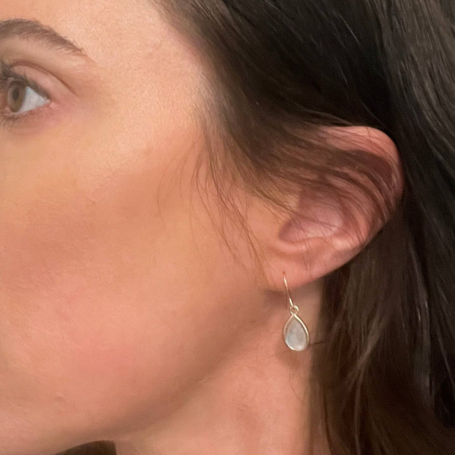 Large Circle Earring with Creamy Iridescent Mother of Pearl