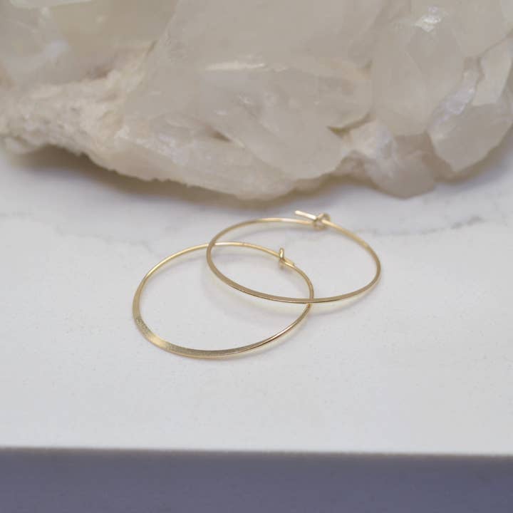 Matte Gold Filled Everyday Hoop Earrings