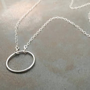 Simple Silver Open Circle Necklace