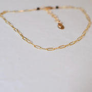 Anklet, Gold Filled Paperclip Chain Anklet with Heart Charm, Layering Anklet Body Jewelry