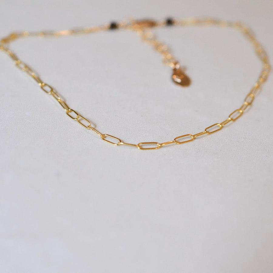 Anklet, Gold Filled Paperclip Chain Anklet with Heart Charm, Layering Anklet Body Jewelry