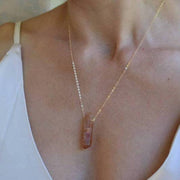 Cut Quartz Crystal Point Pendant Necklace