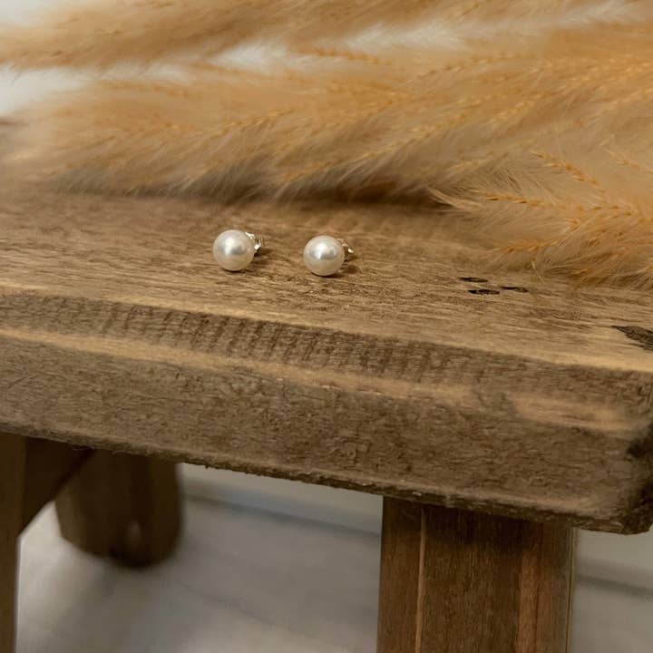 High Luster, Small Natural Freshwater Pearl Stud Earrings