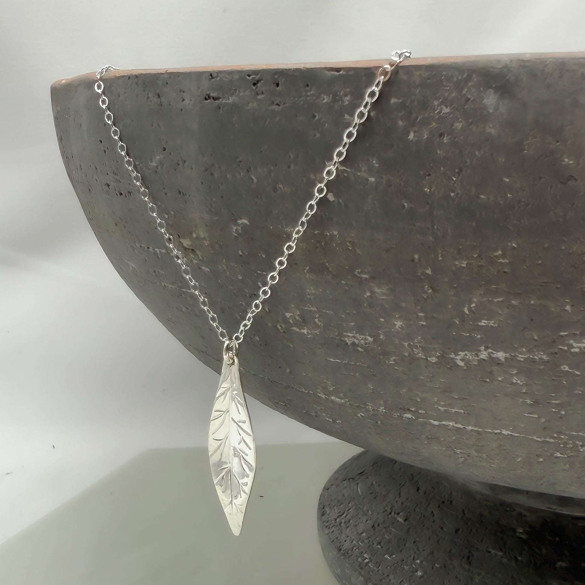 Autumn Leaf Charm Necklace, Delicate Marquise Pendant 14k Gold Filled or Sterling Silver, Inspired by Nature