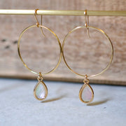 Large Circle Earring with Creamy Iridescent Mother of Pearl