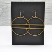 Art Deco Brass Chandelier Circle Earrings