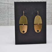 Solid Oval Brass Dangle Earring with Gold Filled