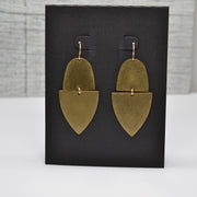 Solid Brass Arch Triangle Earrings with Gold Filled