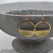 Crescent Circle Earring, Solid Brass with Gold Filled
