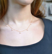 High Luster Pearl Charm Necklace - GF or Sterling Silver