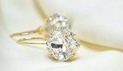 Lever Back Gold Swarovski Crystal Drop Earrings
