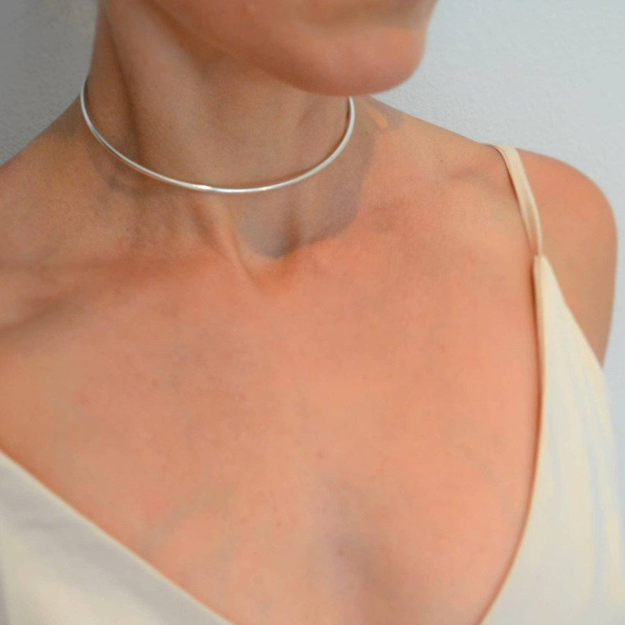 Choker / Open Collar Necklace, Sterling Silver