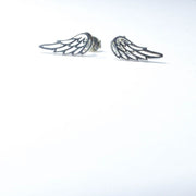 Angel Wing Stud Earrings - Sterling Silver - Sela+Sage - Stud/Post Earrings