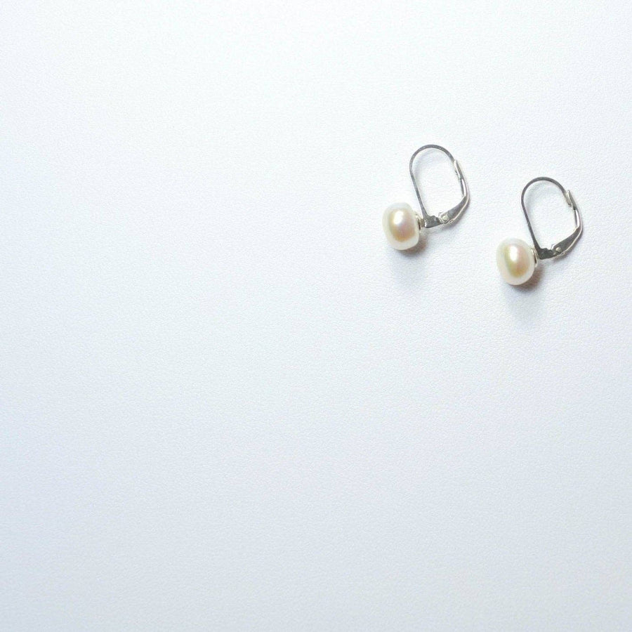 Leverback Pearl Drop Earrings